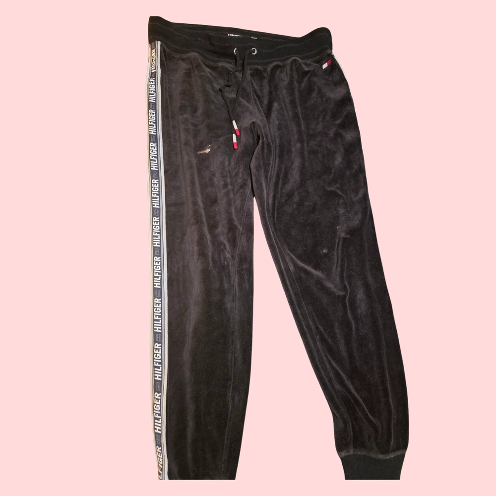Tommy Hilfiger Black Joggers with Velour Finish